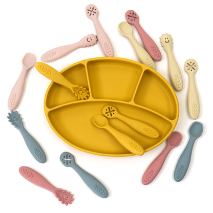 3 Pieces Cute Baby Learning Spoon & Utensil Set