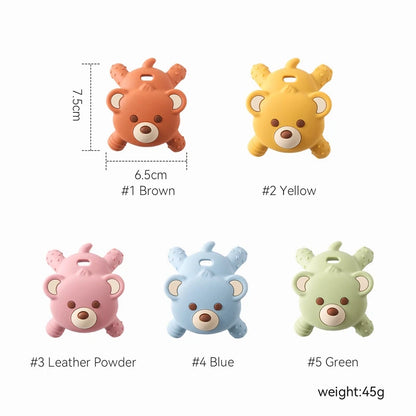 Silicone Cartoon Bear Teether for Babies - Food Grade Sensory Toy